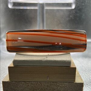 Orange and Silver Plastic Hair Clip